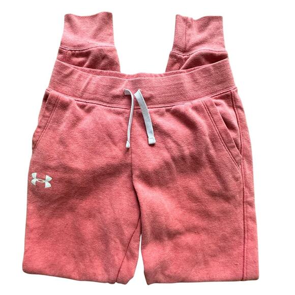 UNDERARMOUR x Womens or Youth Juniors Pink Peach Joggers Size YLG - Picture 1 of 8